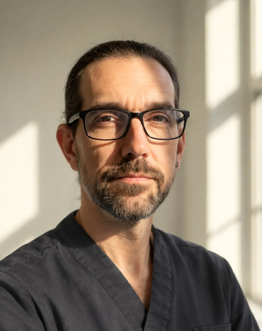 Nathan Keegan Lic.Ac, MBAcC, in the treatment room at White Willow